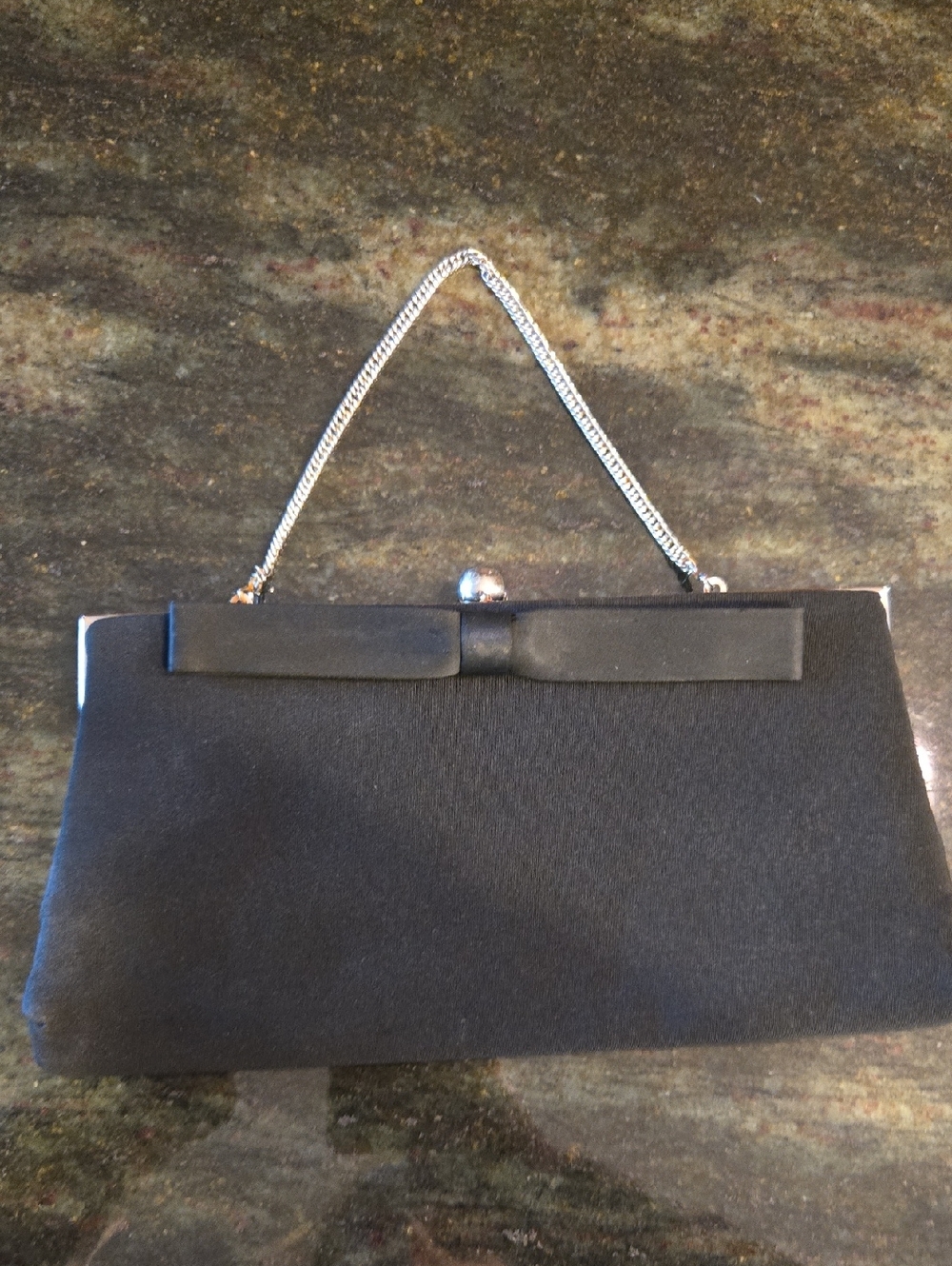 Harry Levine Black Evening Clutch with Bow Detail